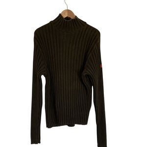 Abercrombie & Fitch Mens High Neck Ribbed Fisherman Sweater Green Size XL‎